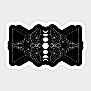 Luna Moth Sacred Geometry Moon Phase Sticker